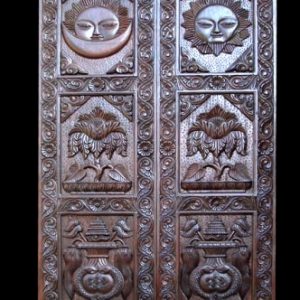 Wooden Carved Main Door For Nepali House . (7ft x 4ft)